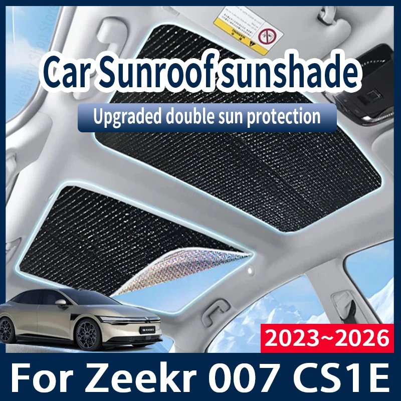 

Для Zeekr 007 CS1E 2023 ~ 2026 2024 2025 автомобильные солнцезащитные козырьки, автомобильный люк на крыше, солнцезащитный козырек, защита от УФ-лучей, теплоизолирующие аксессуары