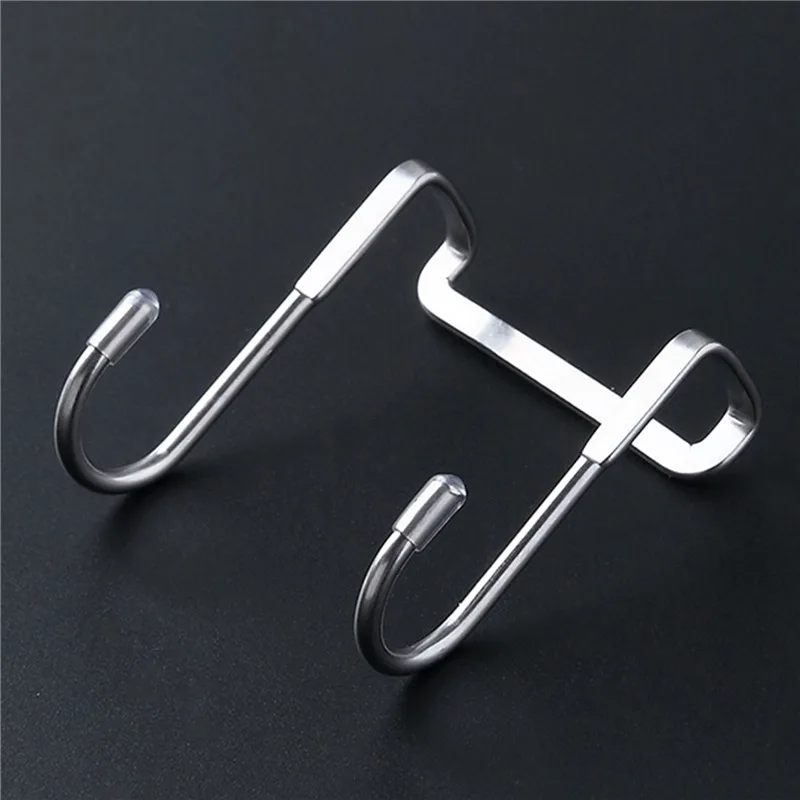 S-Shaped 304 Stainless Steel Cabinet Door Multi-Purpose Hook Towel Hanger Hat Holders Clothing Storage Racks Kitchen Bathroom