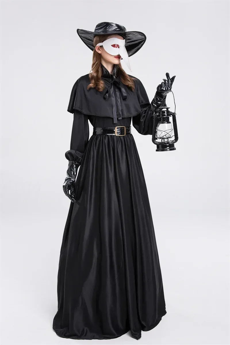 جديد هالوين تأثيري طبيب الطاعون الظلام الزنزانة بطل زي الغراب منقار قناع المرحلة زي حفلة