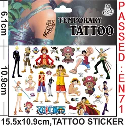 One Piece Anime Peripheral Luffy Tattoo Stickers Waterproof Stickers Birthday Party Supplies Japanese Comic Party Stickers