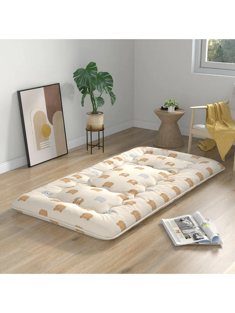 

Twin Futon Mattress Japanese Sleeping Pad Lounge Bed w/ Washable Cover Brown