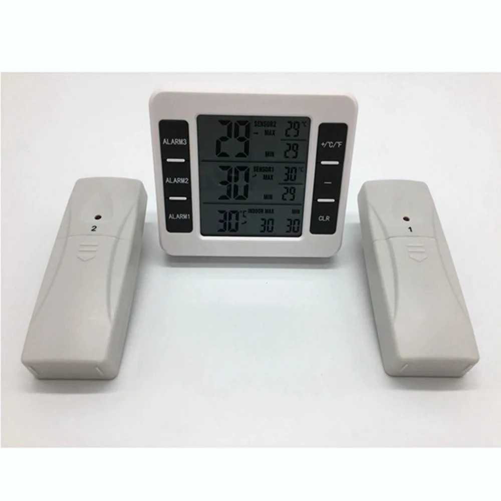 Беспроводной цифровой термометр для холодильника Беспроводные морозильные камеры Домашний холодильник Монитор температуры грузовика Макс. Мин. Датчик записи Сигнализация