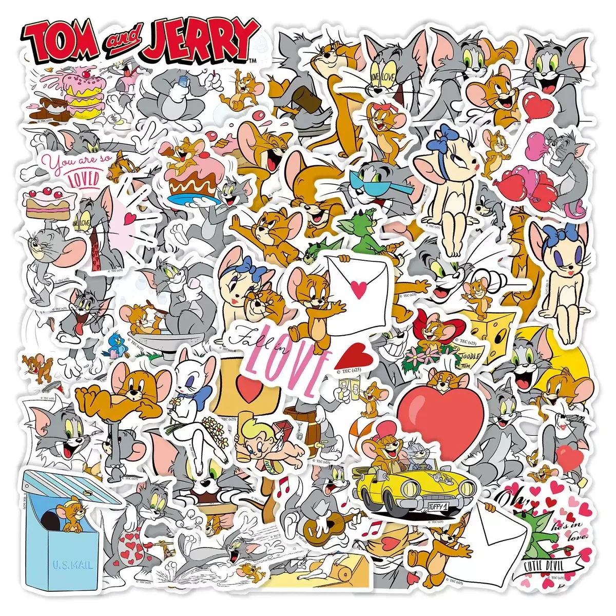 Tom und Jerry Partyzubehör Einweg-Tischgeschirr-Set mit Aufklebern Cartoon Katze Maus Geburtstagsdekoration für Kinder Babyparty – Detail 6