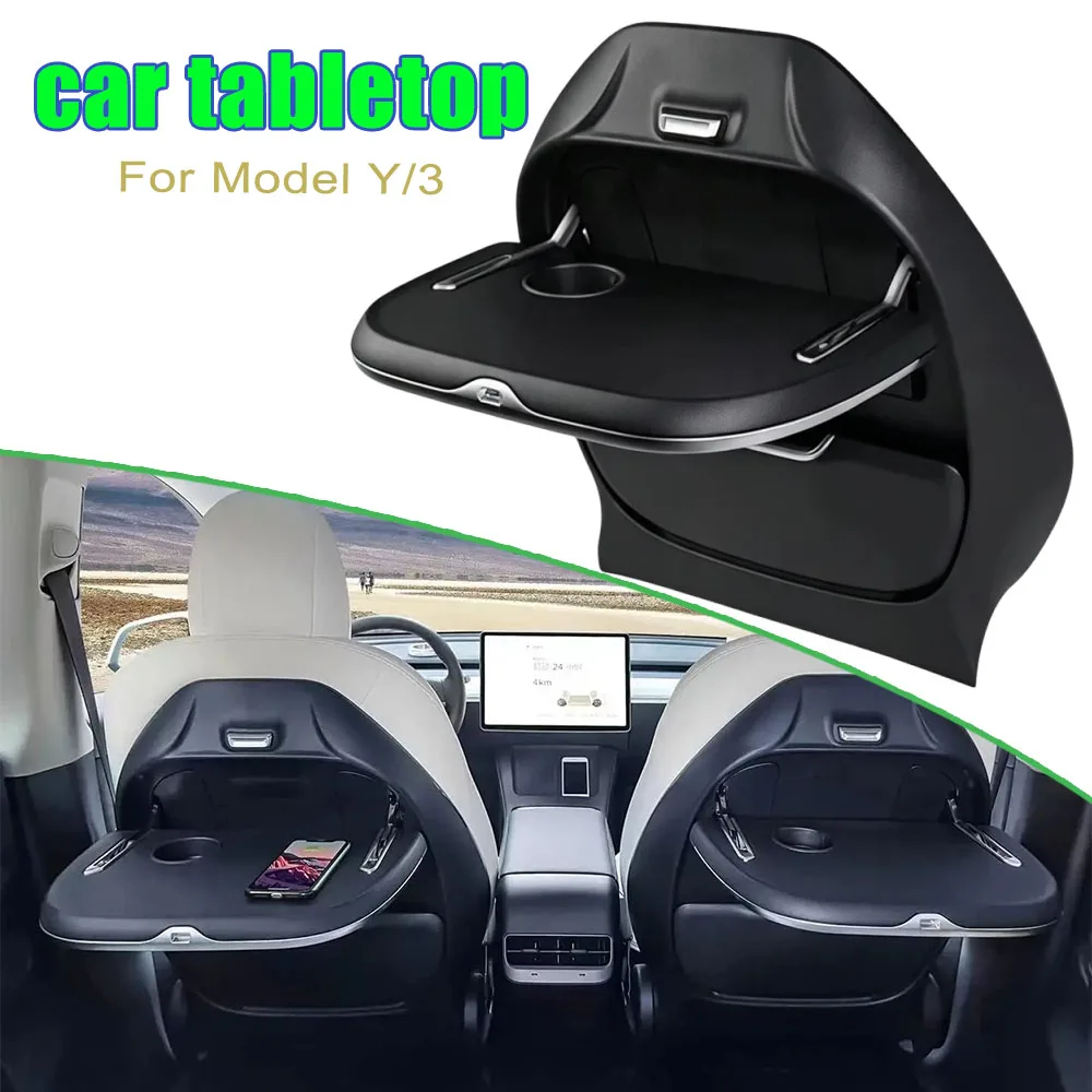 Multifunctional Foldable Tray Table for Tesla Model 3 /Y Rear Seat Car Back Desk Business Office Work Auto Accessories