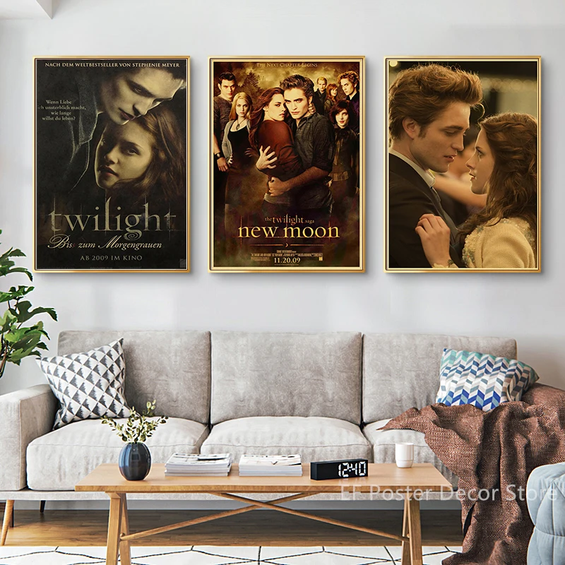 Twilight Movie Posters Retro Kraft Paper Print Poster Vintage Room Home Decor Aesthetic Breaking Dawn/New Moon Art Wall Painting