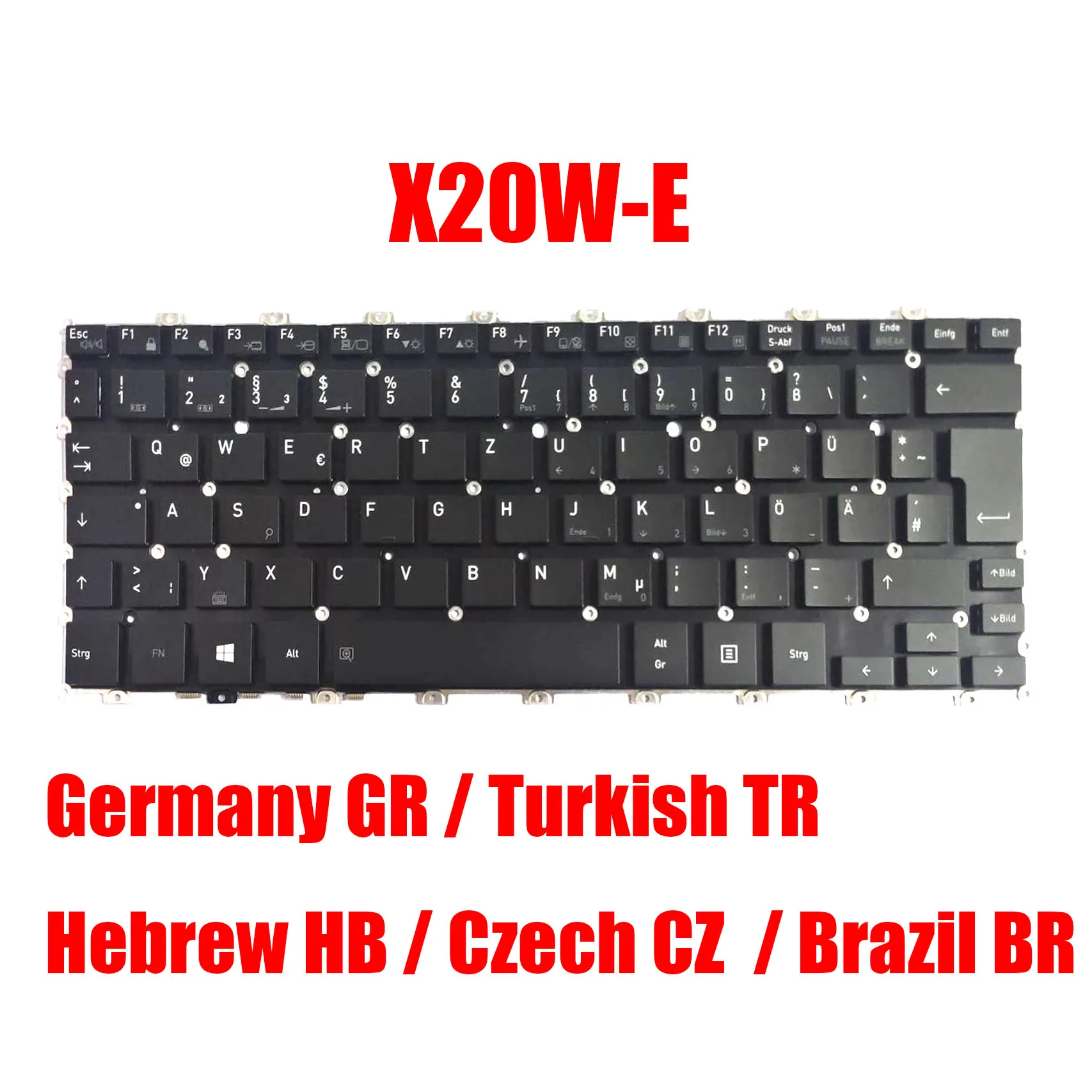 GR TR HB CZ BR Laptop Keyboard For Toshiba For Portege X20W-E Germany Turkey Czech Brazilian Black Without Frame