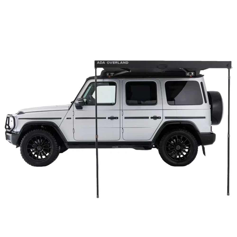 Aluminum Shell Car Awning, Quick Setup & Auto Closing With Collision Lock And 3 Built-in LED Strips