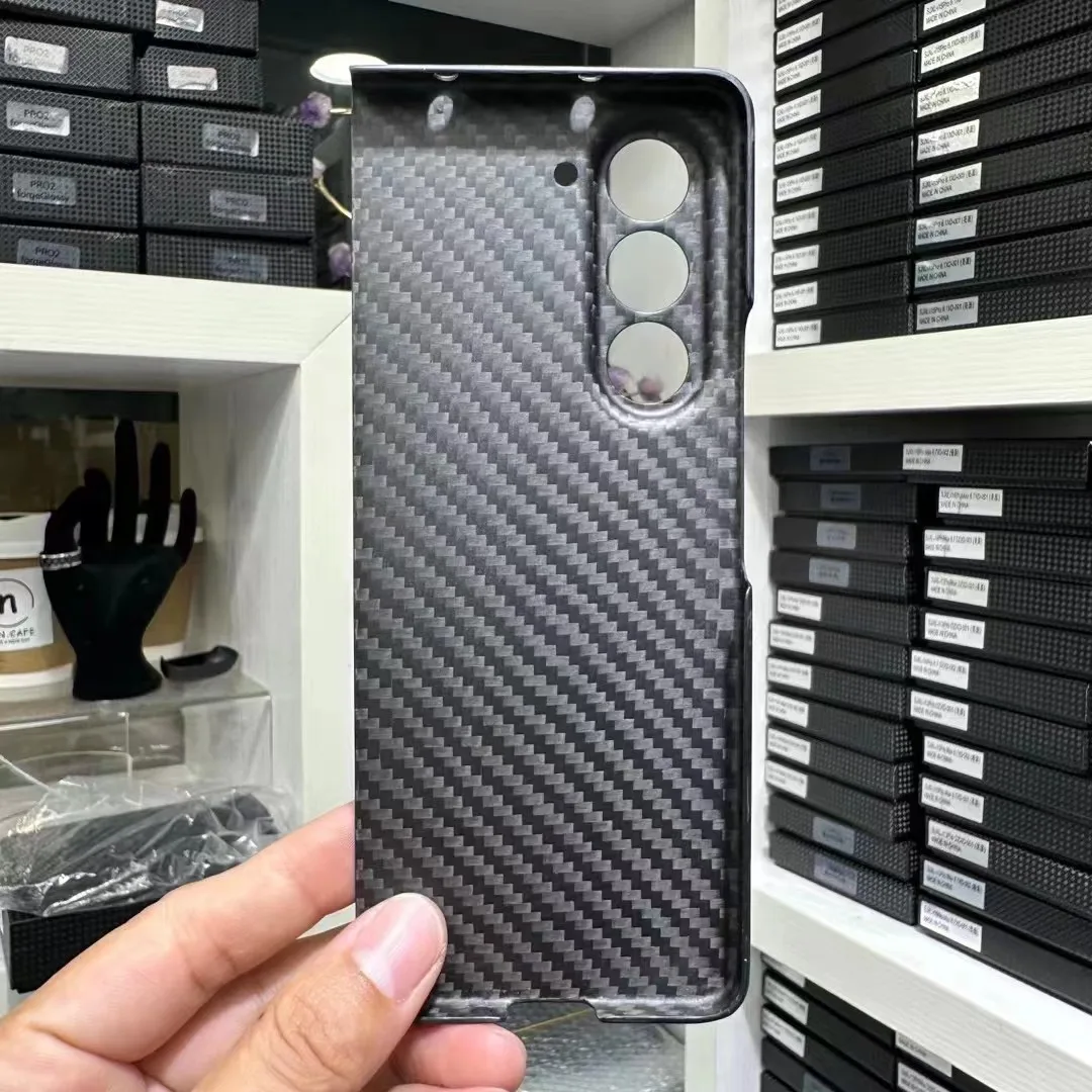 Real Carbon Fiber Phone Case For Samsung Galaxy Z Fold5 Aramid fiber Drop-Resistant Ultra-thin for Samsung Hard Protection Cover