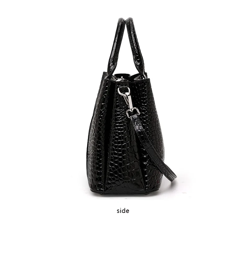 Aidani Echtleder Luxuriöse Handtasche mit Krokodilmuster für Damen, 2026 Neue Schwarze Hochwertige Große Tragetasche – Detail 9