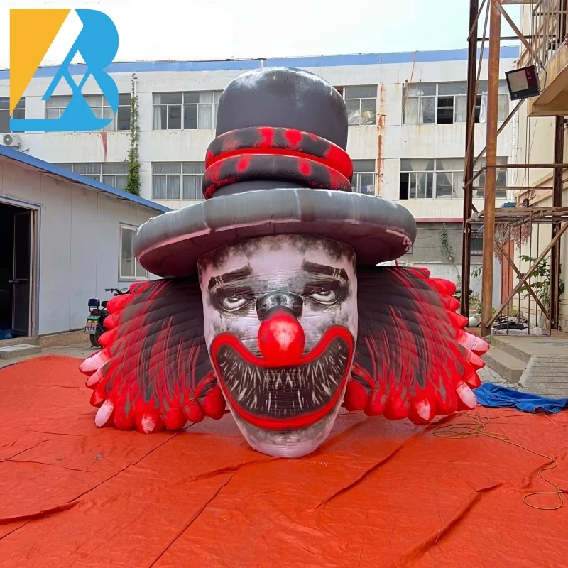 Inflatable Halloween Props Inflatable Giant Clown Head for Halloween Air Decorations Toys