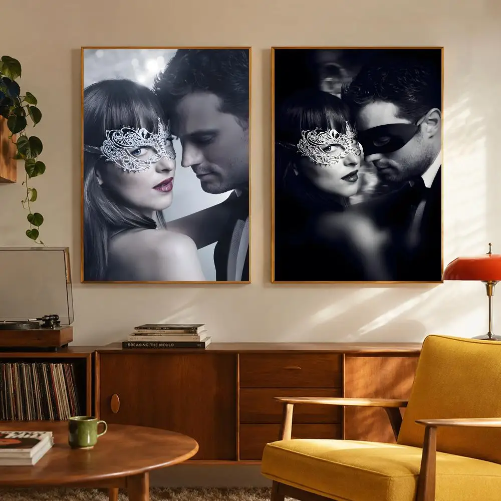 Romantic Movie Fifty Shades of Grey Poster Digital Solvent Print Waterproof PP Fade-Resistant Wall Art Room Decor Gift