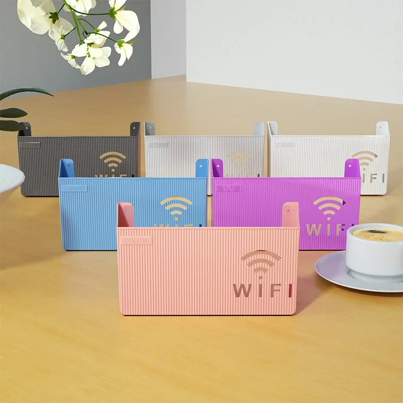 

Wireless Wifi Router Storage Box Plastic Wall-mounted Cable Power Bracket Organizer Shelf Home Decor Cajas Organizadoras