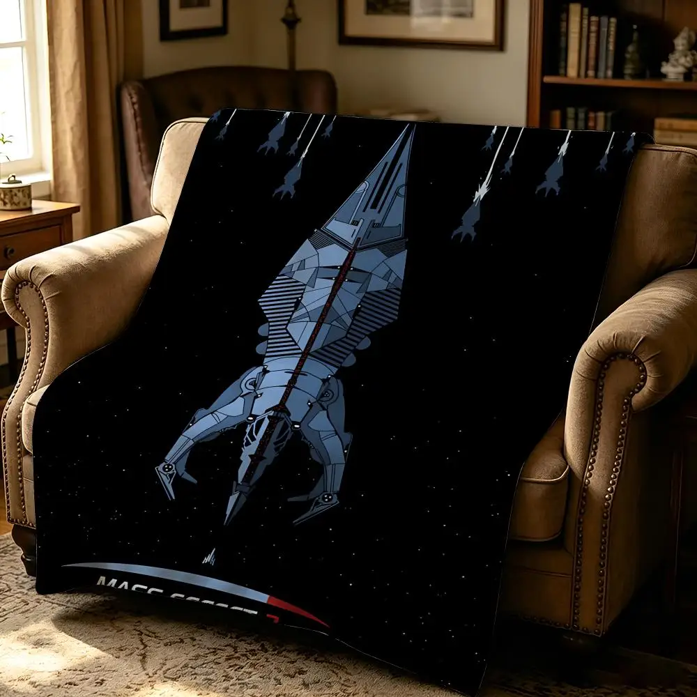 game M-Mass Effect-t Throw Thick Comfort Flannel Quilt, Multi-scene Use Indoor Outdoor Daily Nap