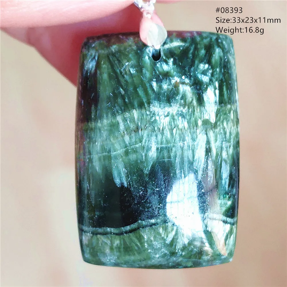 Natural Green Seraphinite Rectangle Pendant Oval Green Clinochlore Gift Women Men Necklace Jewelry Fashion Stone AAAAAA