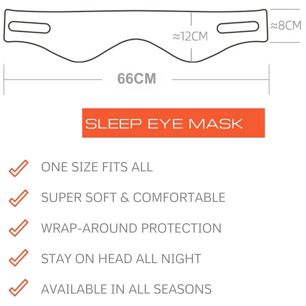 Adjustable Silk Sleep Mask for Total Blackout Unisex Full Size Large Blindfold for All Night Sleep Travel and Nap