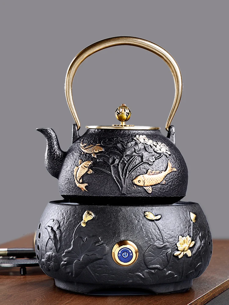 YY Iron Pot Cast Iron Teapot Tea Brewing Pot Cast Iron Kettle Tea Making Dedicated Water Boiling Kettle