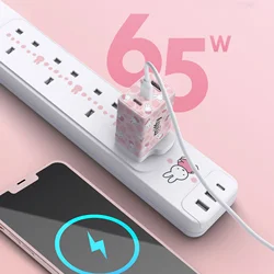 MIPOW&Miffy 65W 3Ports Foldable Power Adapter Charger