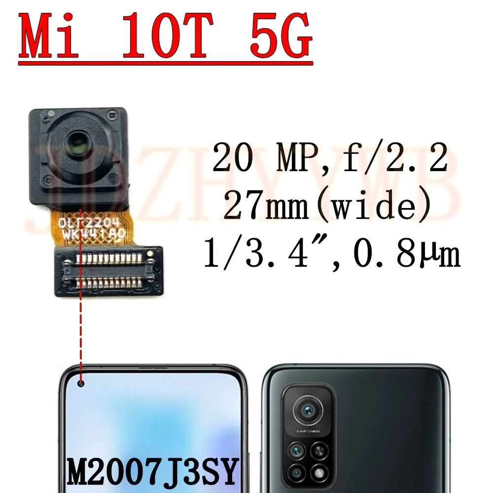 

Передняя задняя камера для Xiaomi Mi 10T Mi10T 5G, фронтальная задняя камера для селфи, основной широкий модуль камеры, гибкий кабель