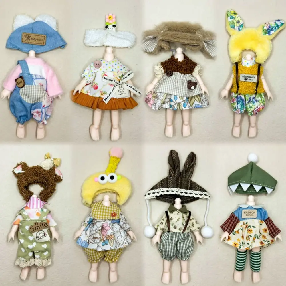 Fashion Cute 16~17cm BJD Clothes Adorable High Quality Dresses Suits Clothing DIY Handmade Accessories for OB11, 1/12 Bjd