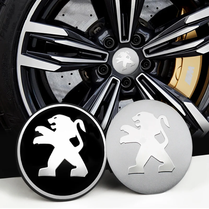 4PC 60mm Car Styling Wheel Center Hub Caps Rim Cover Badge Sticker For Peugeot 208 308 2008 207 508 607 106 307 206 301 4008 406