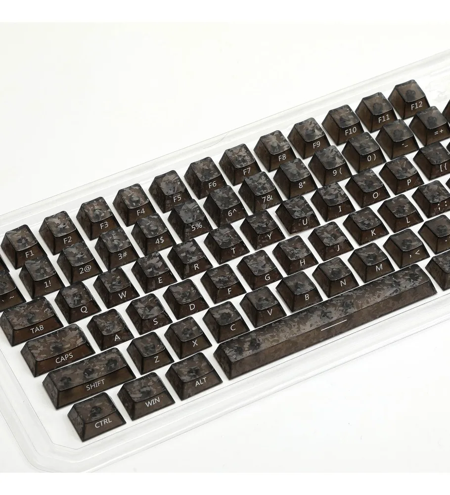 Keycap Original keycap magnetic axis mechanical keyboard adaptable carbon brazing black/white/pink texture 119 full set of