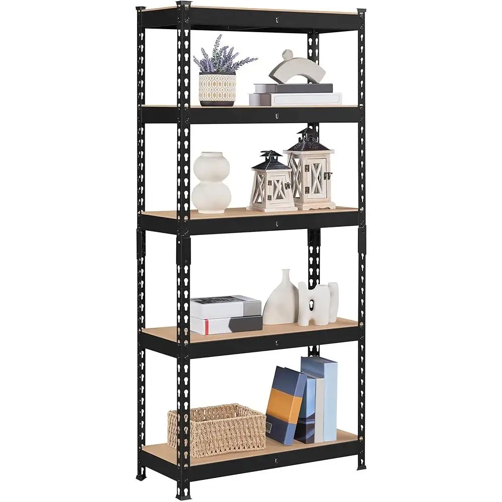 5 Tier Heavy Duty Adjustable Metal Storage Shelves Utility Rack Boltless Assembly Industrial Shelving Unit Garage and Home