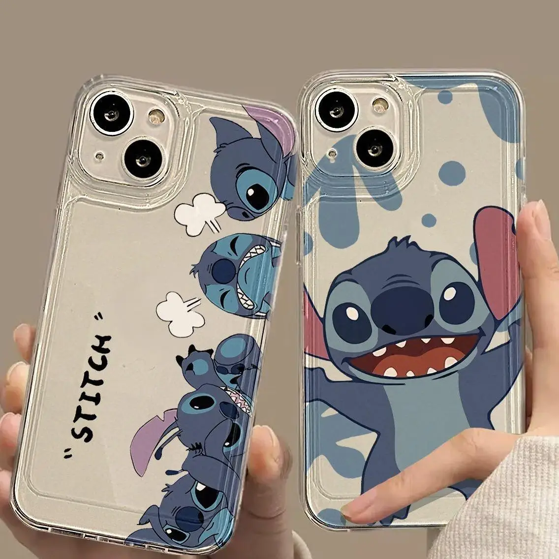 Transparent Disney Stitch Cute Case For Samsung Galaxy A55 5G A34 A35 A32 S23 Ultra S24 Note 20 A54 A13 Cover Funda