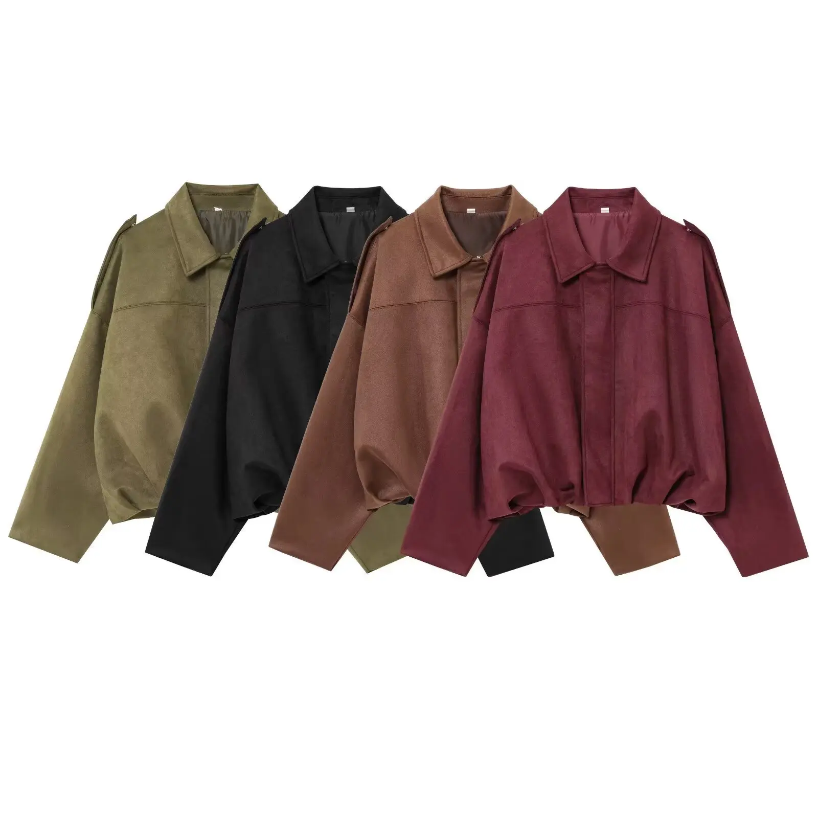 

2025 AZRAF Fashion Spring Women New Suede Texted Multicolor Bomber Jacket Chic Zipper Short Long Sleeve Jacket Outerwear Mujer