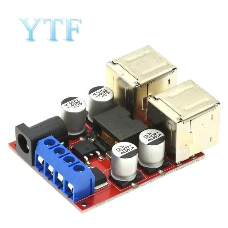 

DC-DC Vehicle Charging Board 8V-35V To 5V 8A Power Supply Depressurization Module 4 Port USB Output Mobile Charger