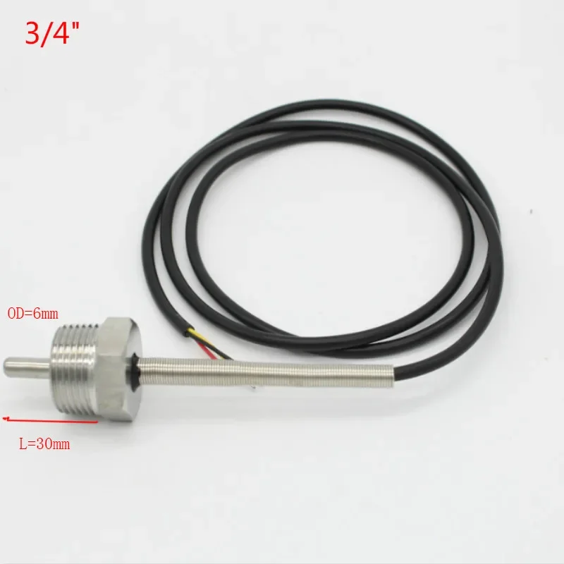 PT1000 SUS304 Temperature Sensor G1/2 1/4 3/4 M8X1.25 M10X1.5 M12X1 Thread Probe 1m PVC 3-core Wire Stainless Steell