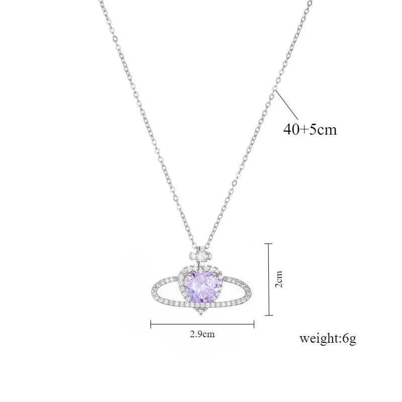 قلادة بدلاية من الزركون الزركون للنساء ، مطلية بالفضة ، سلسلة من الفولاذ المقاوم للصدأ ، مجوهرات قلادة للحفلات ، فاخرة ، جديدة