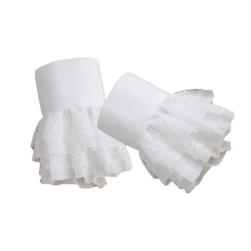 Women Wrist Cuffs with Detachable Flared Sleeve Ruffled for Winter Autumn