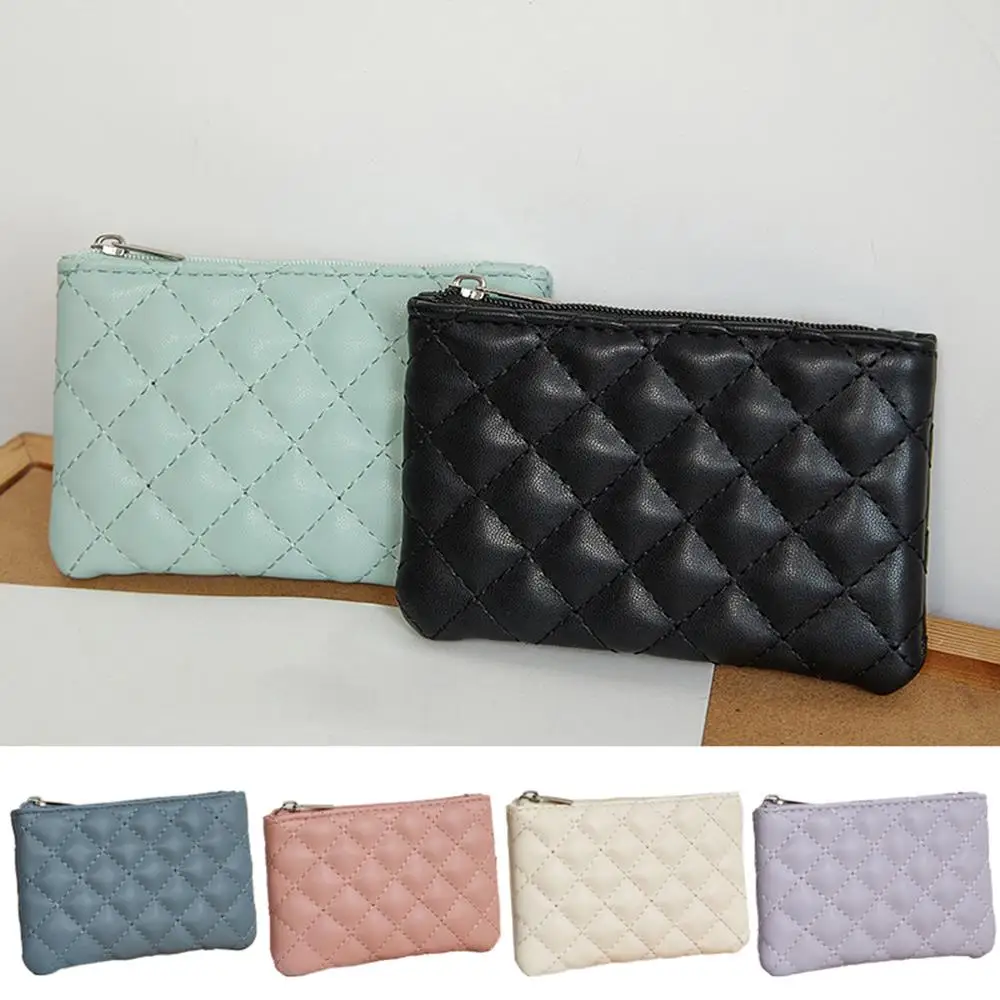 

Coin Bag Small Card Holder Useful Storage Bag Key Pouch Wallet Portable Rhombus Case Embroidered Decor Ultra Light Soft Pouch