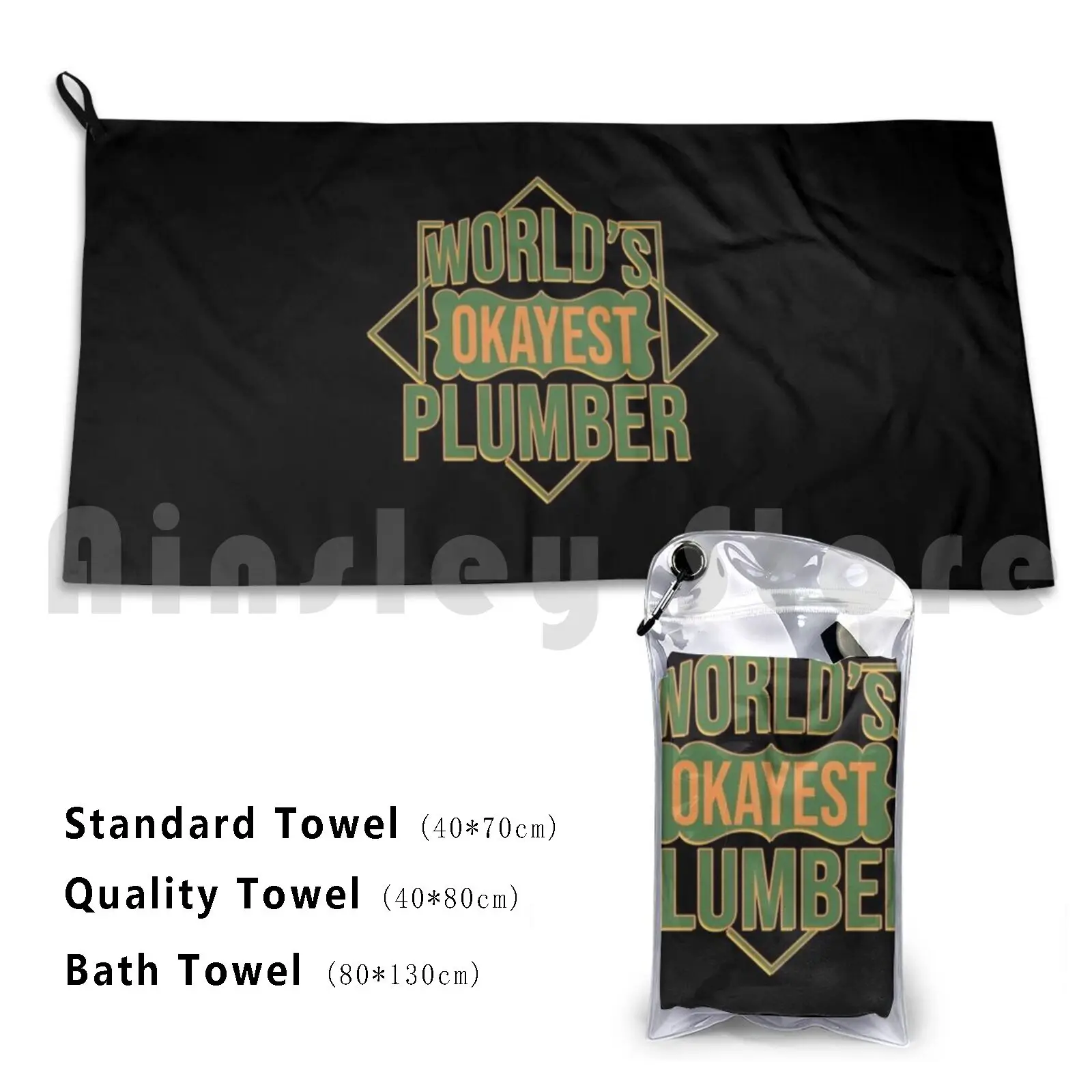 World's Okayest Custom Towel Bath Towel Service Job Work Duties Cleaner Repair Plumbing