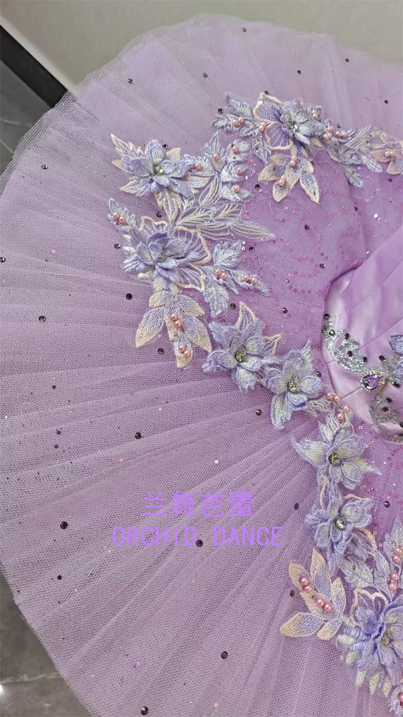 ชุดบัลเลต์นางฟ้าสีม่วงอ่อนสำหรับเด็กหญิง ผู้หญิง และผู้ใหญ่ แบบมืออาชีพ 9 หรือ 12 ชั้น ขนาดสั่งทำพิเศษ สำหรับการแสดง