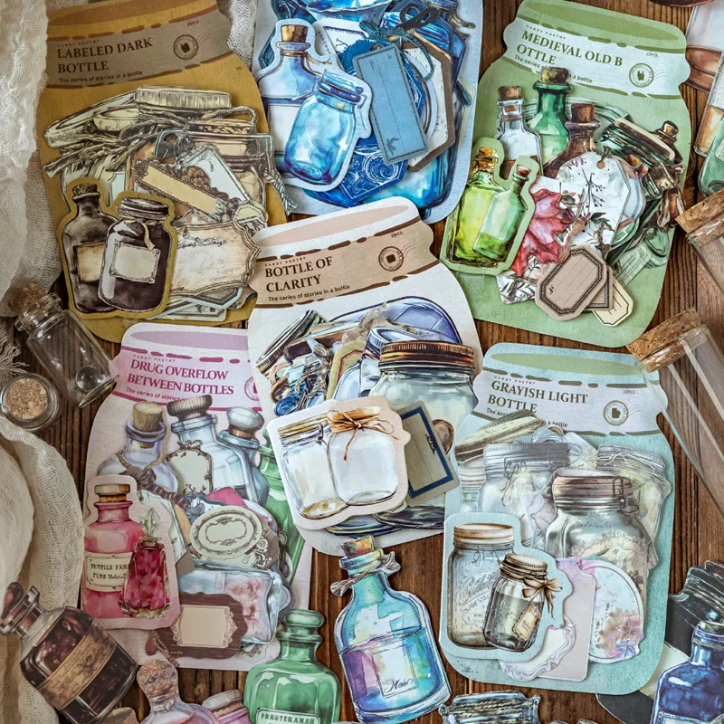 

150 шт., серия «История в бутылке», набор наклеек для твердых карточек, справочник, коллаж, сделай сам, поздравительная открытка, фоторамка, альбом, чайная чашка, чехол для телефона