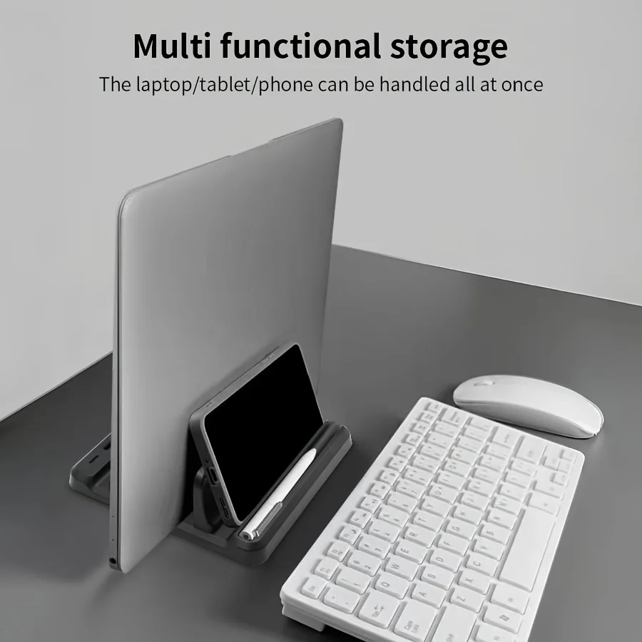 Vertikaler Laptop-Ständer aus Kunststoff, tragbarer Macbook-/Tablet-/Telefonhalter, universelles Aufbewahrungsregal, Notebook-Dock, platzsparendes Zubehör