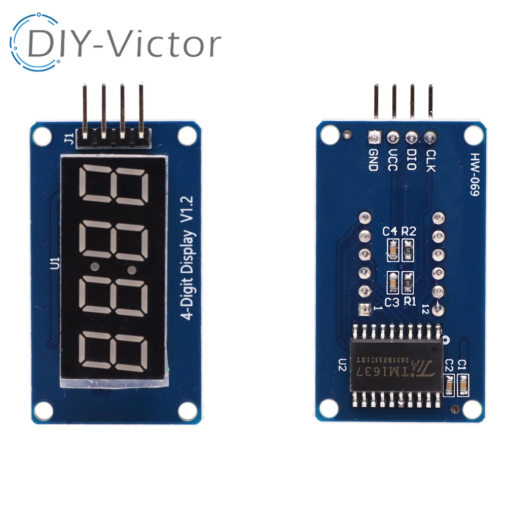 TM1637 4 Bits Digital LED Display Module Four Serial Driver Board Pack 7 Segment 4 Bits 0.36 Inch Clock RED Anode Digital Tube