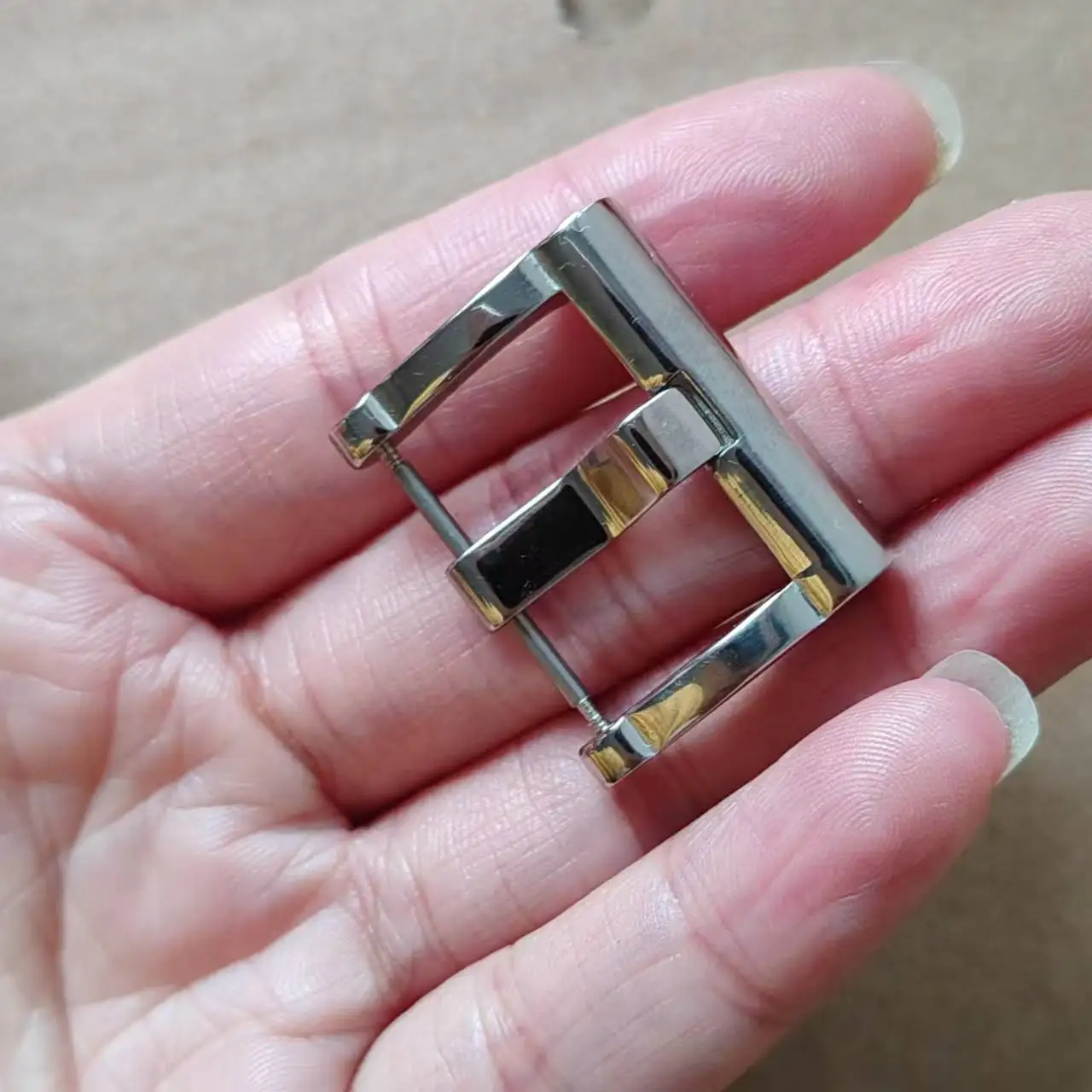 

Stainless steel watch buckle needle buckle double tube design solid steel belt buckle