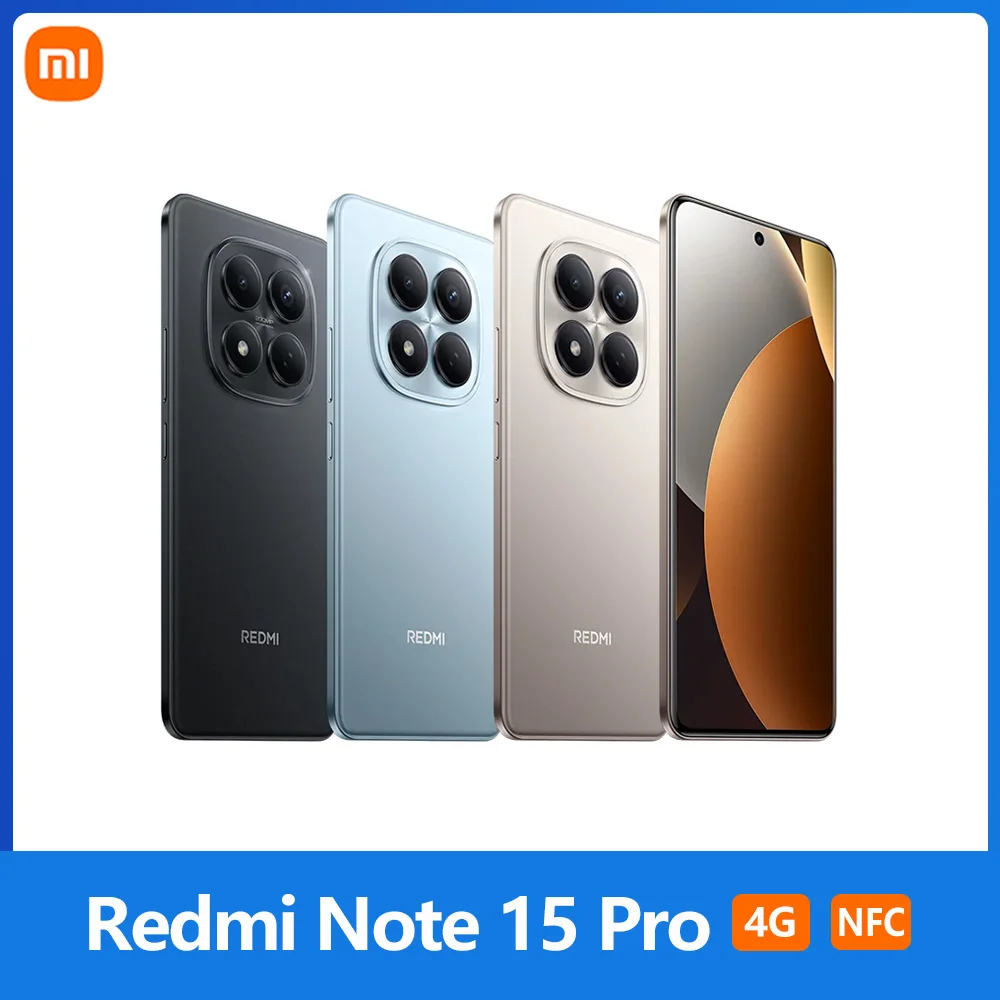 Xiaomi Redmi Note 15 Pro 4G,NFC,Écran AMOLED FHD+ de 6.77'',120 Hz,Caméra 200 MP,Batterie de 6500 mAh,IP65