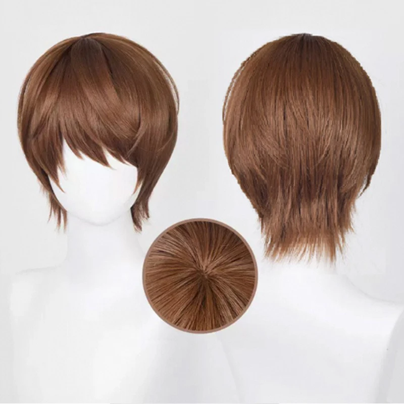 

Yagami Light Cos парик аниме DEATH Notee главный убор мужской повседневный 2D косплей головной убор боковая челка короткие волосы парик чехол
