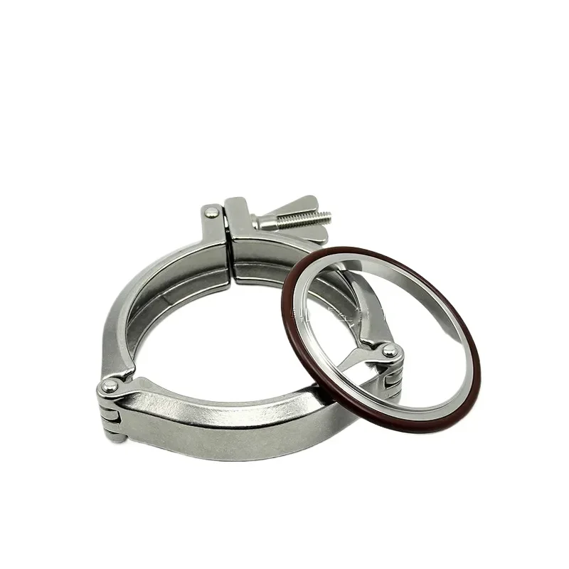 

KF Stainless Steel Vacuum Clamp Hinge Wing Nut Clamps Pipe Fitting Triclamp Chain Tri clamp Type with Centering Bracket & O-Ring