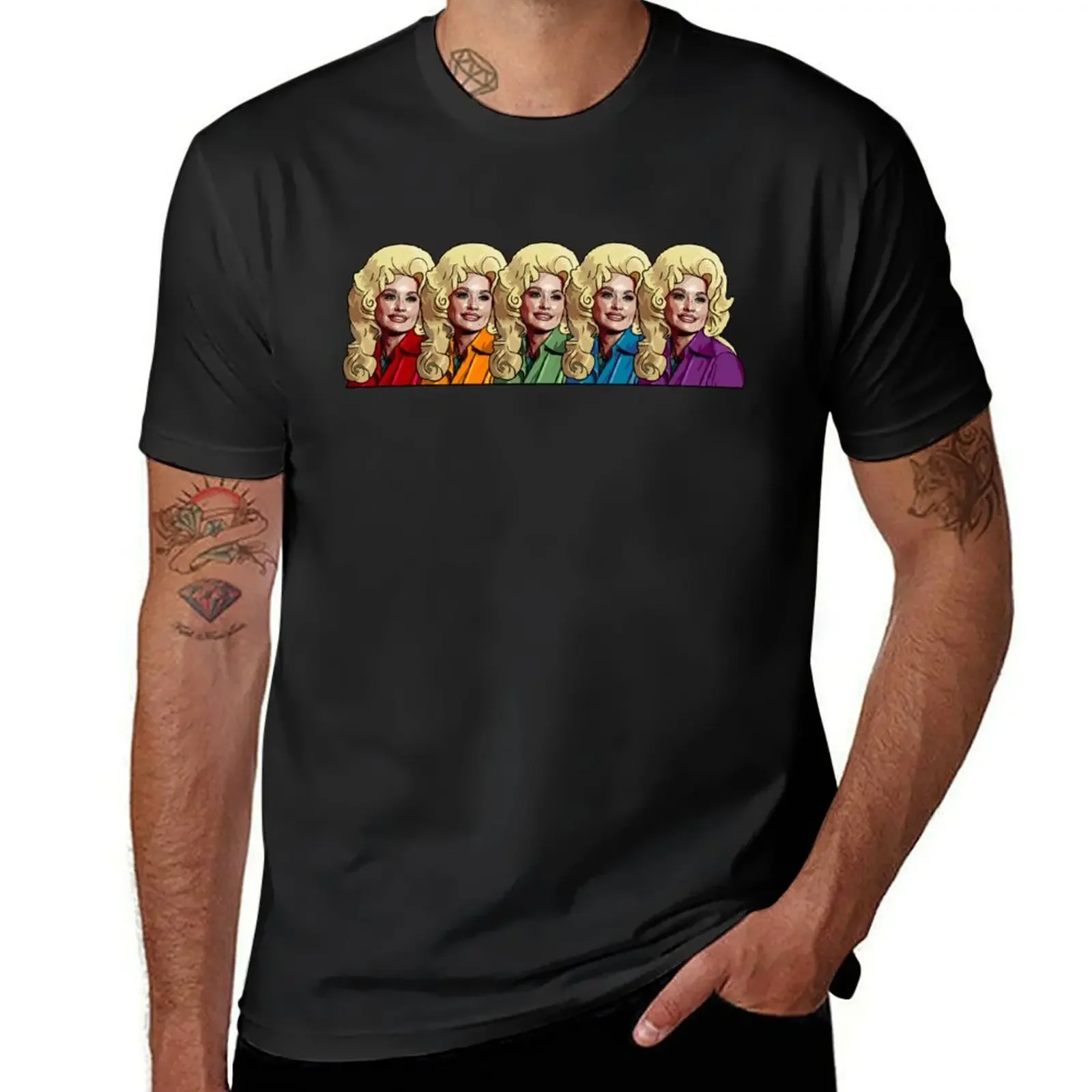 

Dolly Parton Rainbow T-Shirt quick-drying oversizeds clothing for men