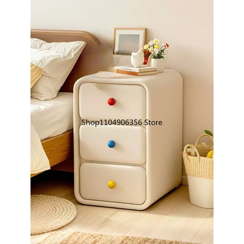 Small solid wood bedside table household bedroom cream wind extremely narrow ultra-narrow mini children's cabinet