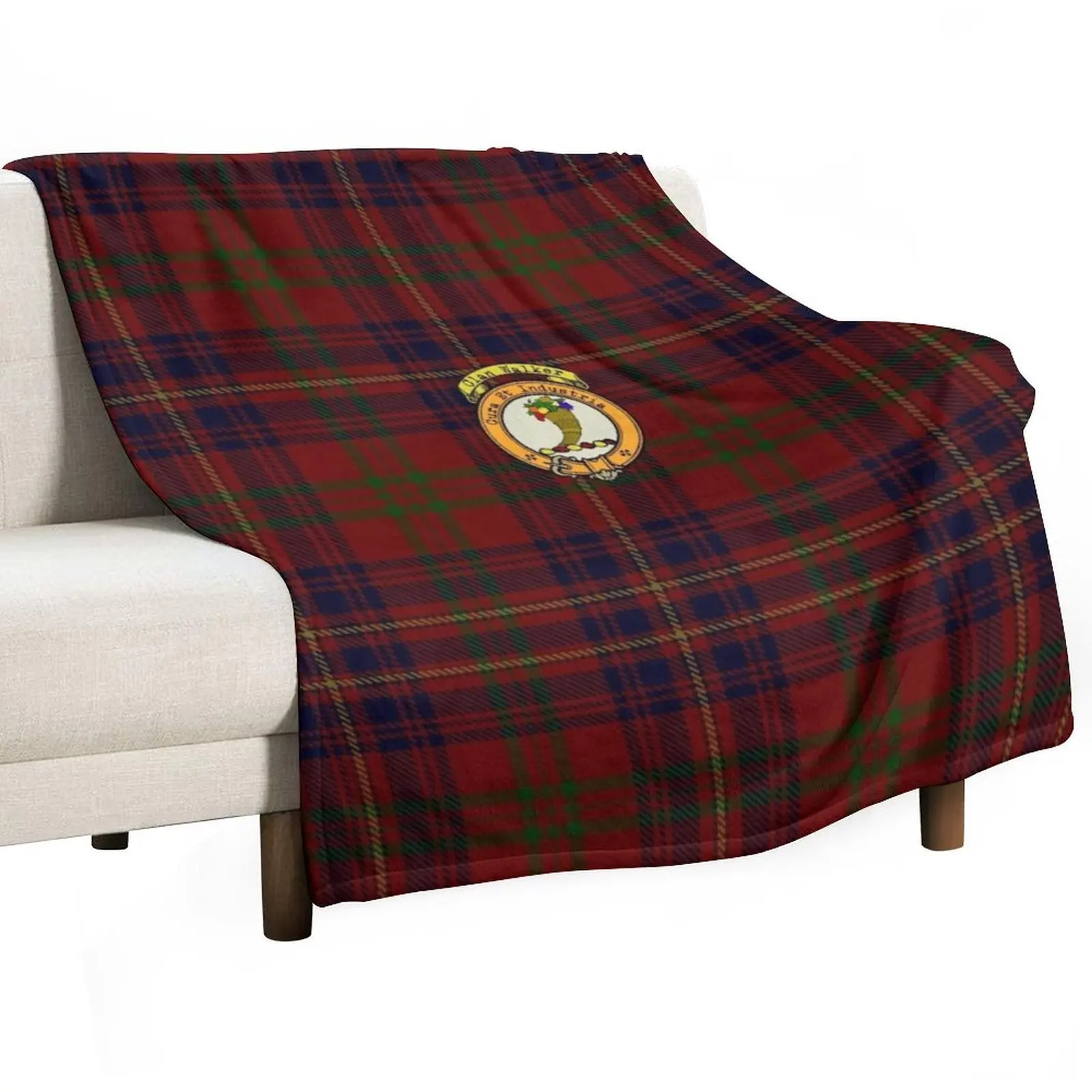 Walker Scottish Tartan and Crest Throw Blanket Luxury Custom Soft Big Flannel Fabric Blankets Sofas Of Decoration Kid'S Blankets