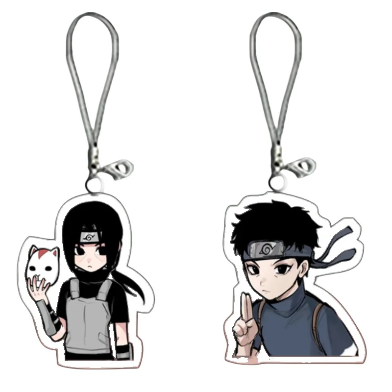 Naruto Schlüsselanhänger Uchiha Sasuke und Uchiha Itachi Niedlicher Cartoon Tragbar Einfach Paar- und Schülerrucksack-Dekoration Anhänger Geschenk – Detail 2