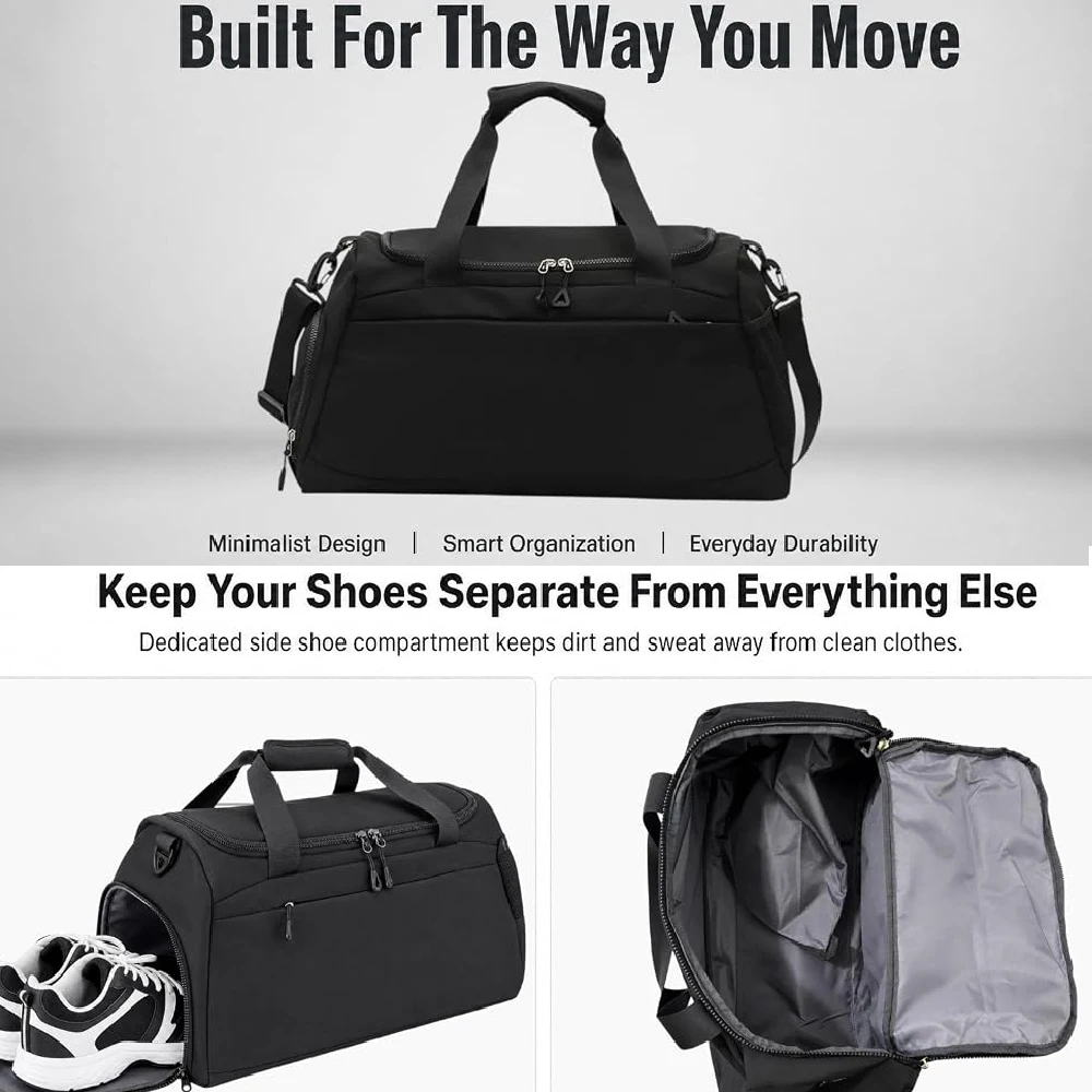 1PCS Personal Gym Bag for Women Men,with Shoe Compartment & Wet Pocket | Duffle Bag for Travel, Sports, Fitness & Workout