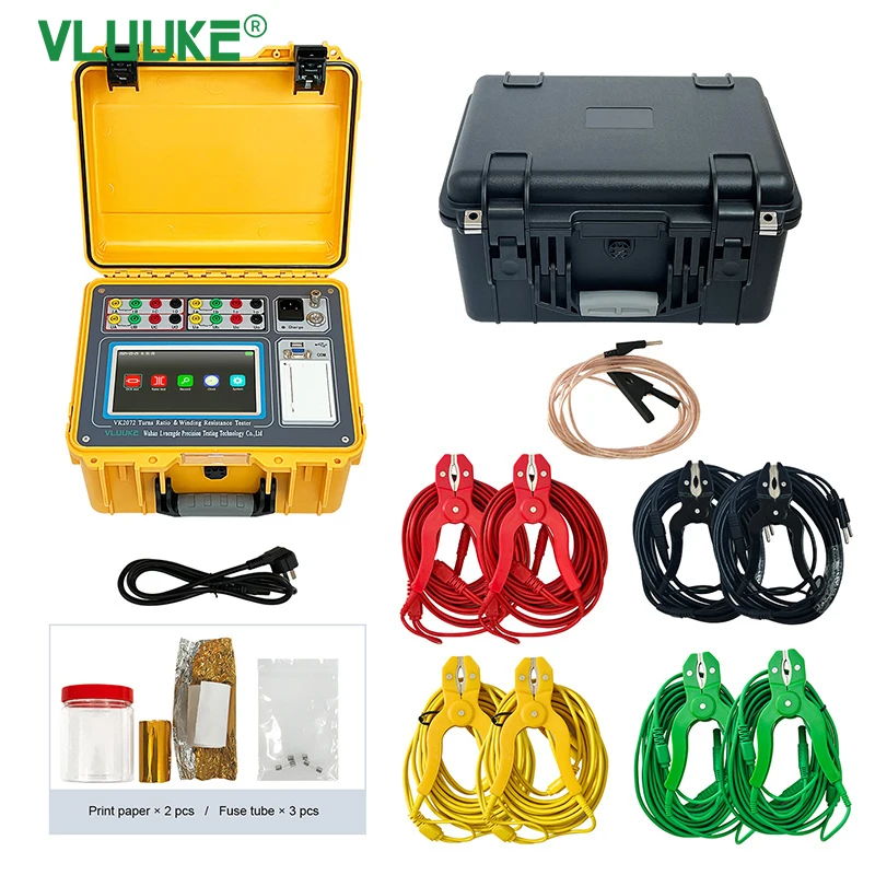 VLUUKE VK2027 High Accuracy Electronic Transformer Turn Ratio Meter Winding Resistance Tester IP67 Protection Testing Equipment