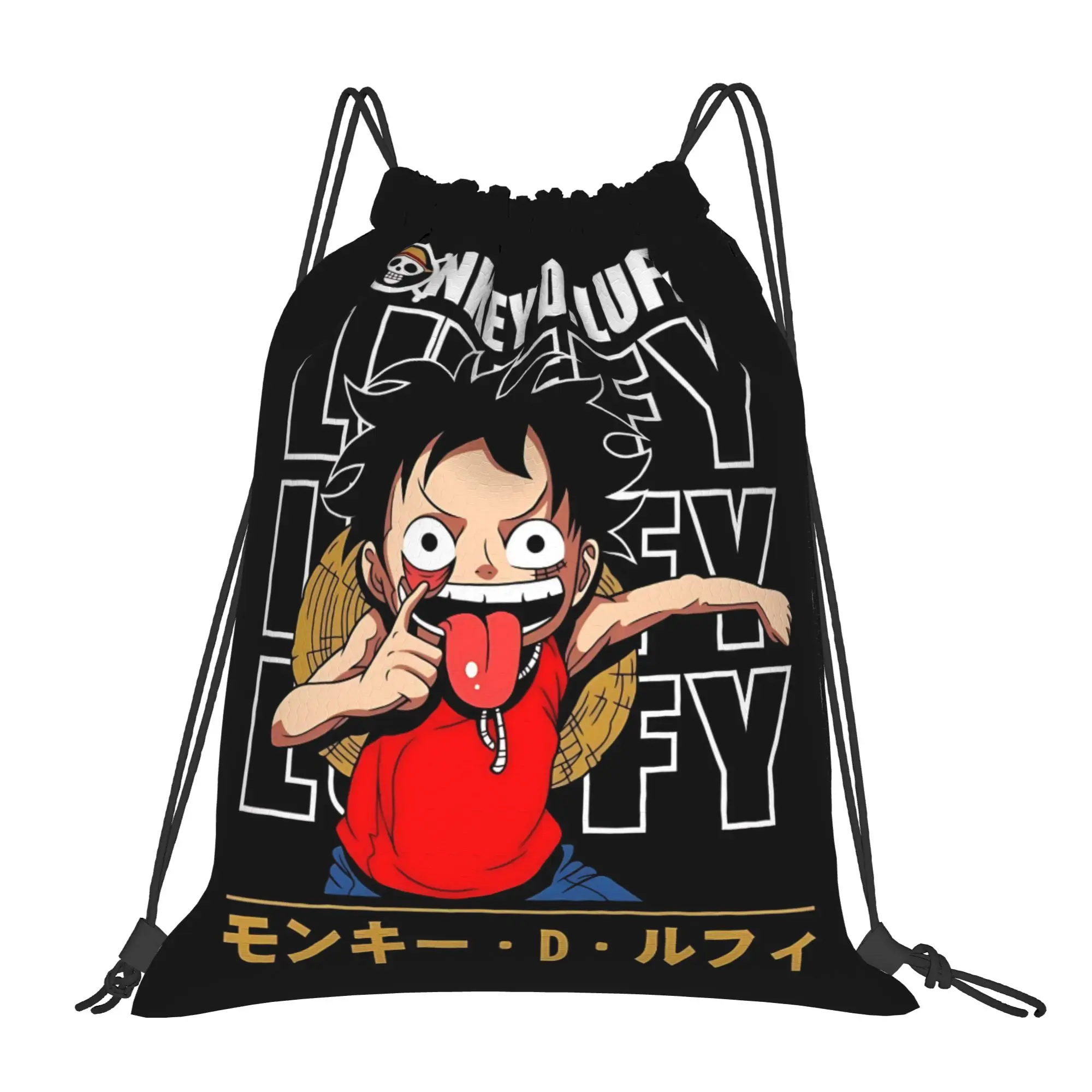 gym Pouch One Piece Anime Luffy  Drawstring Bags Gym Unisex Storage Organize Bundle Pocket Rope Bag