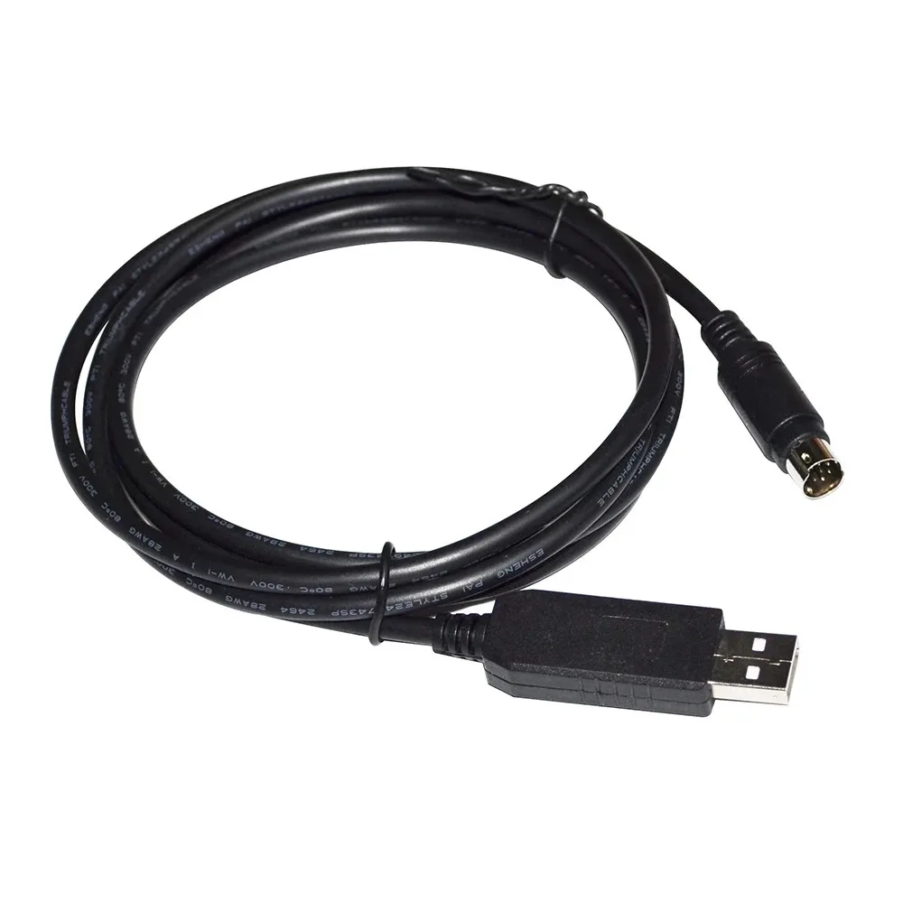 Compatible USB-SC09-FX FTDI FT232RL USB to Mini DIN 8P MD8 Male PLC Programming Cable for Mitsubishi FX Series